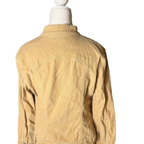 Gap Stretch Khaki Corduroy Button Up Jacket Woman’s Sz M Vintage Stretch - Picture 2 of 6